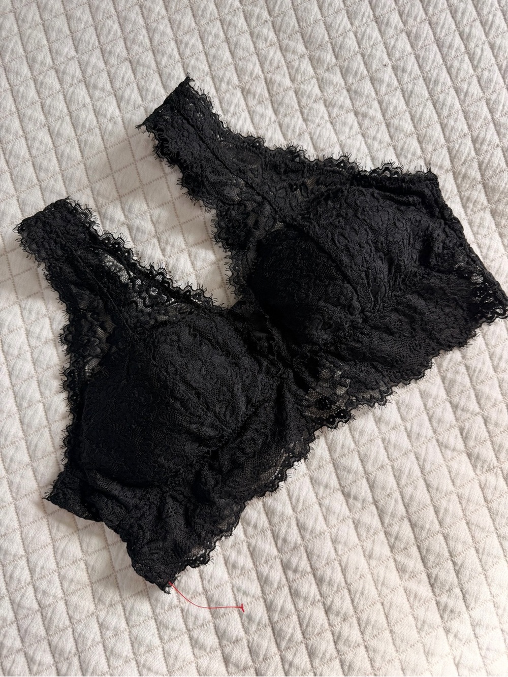 aerie Black Lace Bralette with Scalloped Edges
